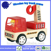 Vehículos de madera niños juguete camión grúa
